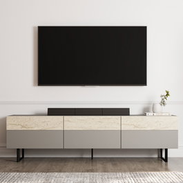 Hanah Home Soporte de TV Gris y Travertino